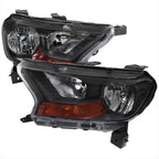 2019-2022 Ford Ranger XL XLT Factory Style Headlights (Matte Black Housing/Clear Lens)