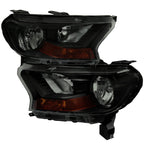 2019-2022 Ford Ranger XL/XLT Factory Style Halogen Headlights (Glossy Black Housing/Smoked Lens)