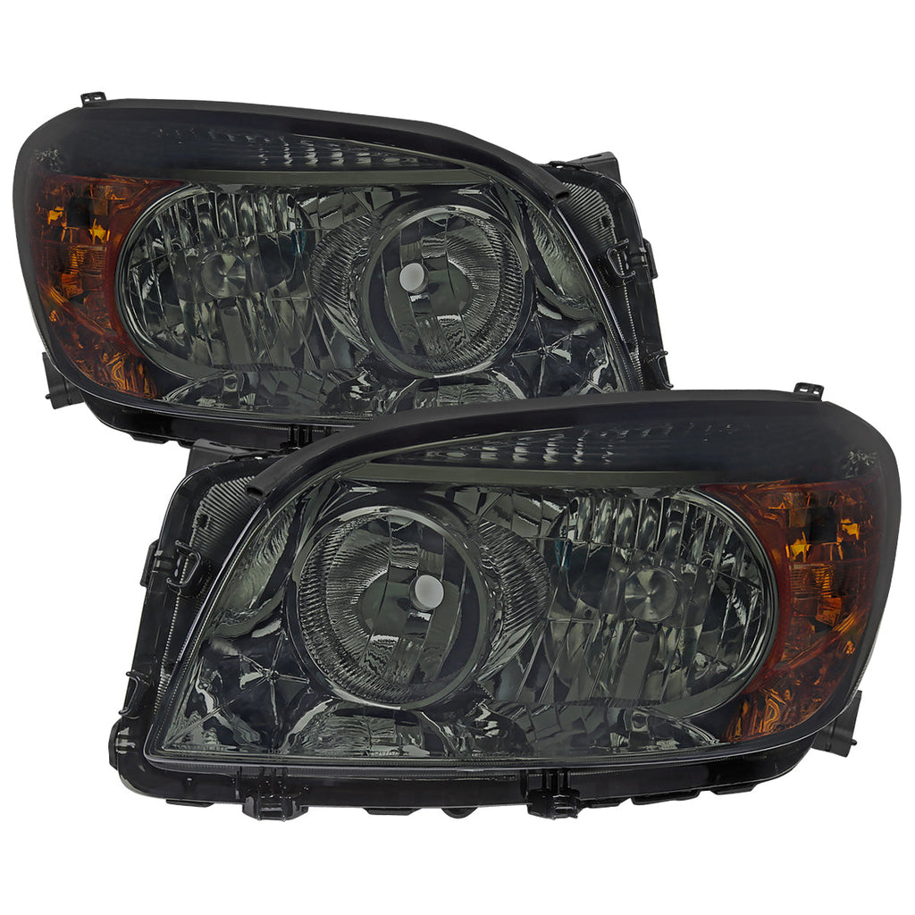 2006-2008 Toyota RAV4 Factory Style Headlights (Chrome Housing/Smoked Lens)