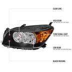 2006-2008 Toyota RAV4 Factory Style Headlights (Matte Black Housing/Clear Lens)