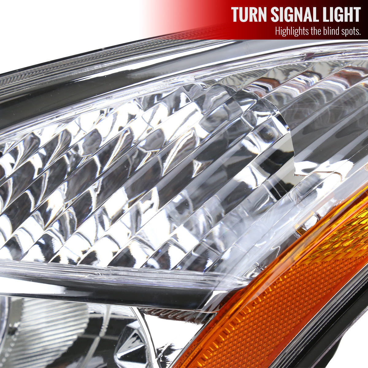 2008-2013 Nissan Rogue/ 2014-2015 Rogue Select Clear Lens Headlight w/ Amber Reflector - Driver Side Only