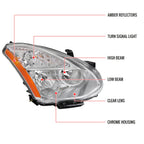 2008-2013 Nissan Rogue/ 2014-2015 Rogue Select Clear Lens Headlight w/ Amber Reflector - Passenger Side Only