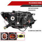 2014-2016 Nissan Rogue LED Strip Factory Style Headlights (Matte Black Housing/Clear Lens)