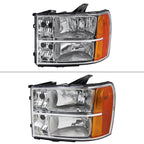 2007-2014 GMC Sierra Factory Style Headlights (Chrome Housing/Clear Lens)