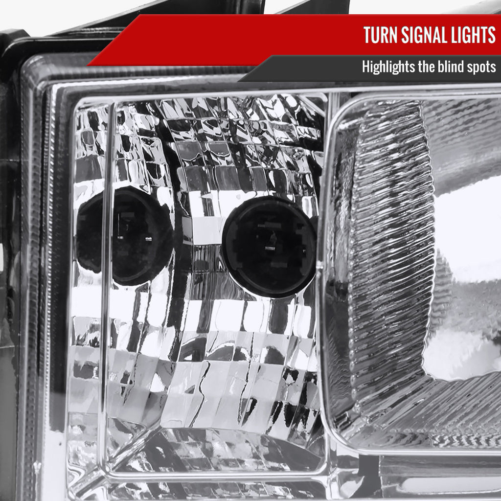 2007-2014 GMC Sierra Factory Style Headlights (Chrome Housing/Clear Lens)