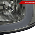 2007-2013 GMC Sierra 1500/ 2007-2014 1500HD 2500HD 3500HD LED Bar Factory Style Headlights (Chrome Housing/Smoked Lens)