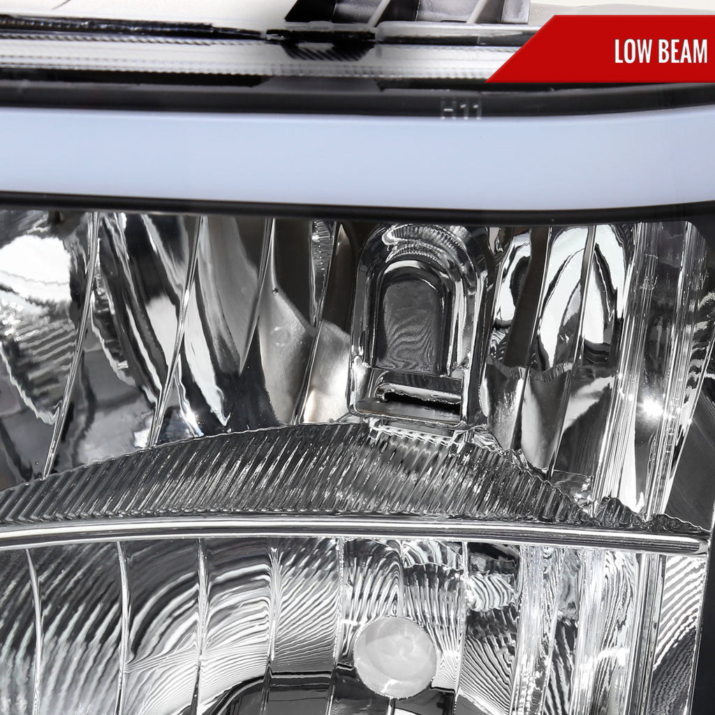 2007-2013 GMC Sierra 1500/2500/3500 LED Bar Factory Style Headlights (Matte Black Housing/Clear Lens)