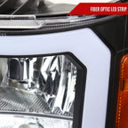 2007-2013 GMC Sierra 1500/2500/3500 LED Bar Factory Style Headlights (Matte Black Housing/Clear Lens)