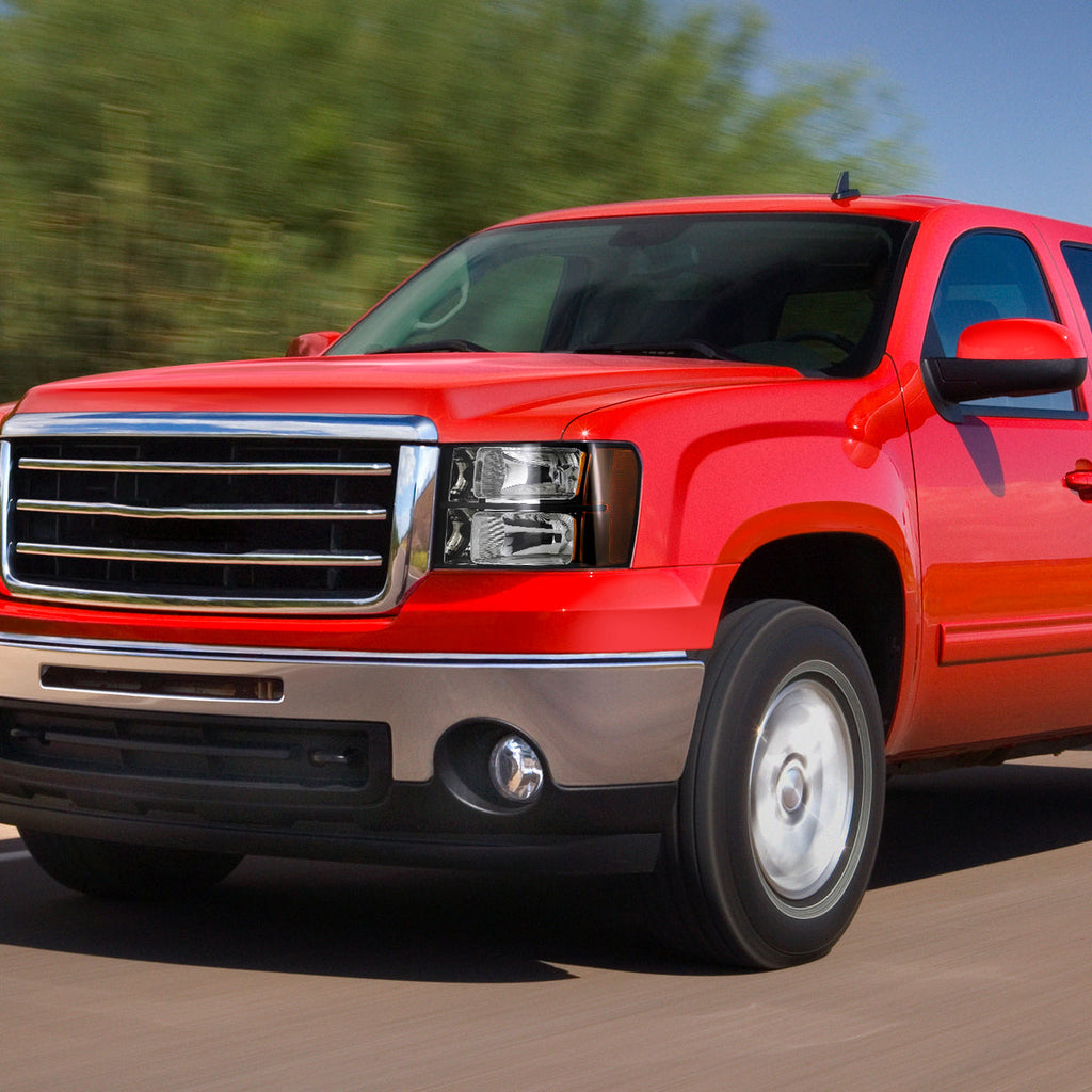 2007-2014 GMC Sierra Factory Style Headlights (Matte Black Housing/Clear Lens)