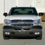 2002-2006 Chevrolet Avalanche/ 2003-2007 Silverado 1PC Factory Style Crystal Headlights w/ Bumper Lights (Chrome Housing/Clear Lens)