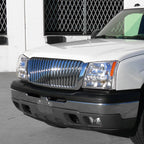 2002-2006 Chevrolet Avalanche/ 2003-2007 Silverado 1PC Factory Style Headlights w/ SMD LED Light Strip & Bumper Lights (Chrome Housing/Clear Lens)