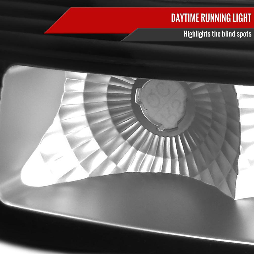 2002-2006 Chevrolet Avalanche/ 2003-2007 Silverado 1PC Factory Style Headlights w/ Bumper Lights (Matte Black Housing/Clear Lens)