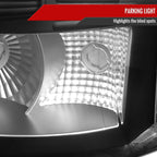 2002-2006 Chevrolet Avalanche/ 2003-2007 Silverado 1PC Factory Style Headlights w/ Bumper Lights (Matte Black Housing/Clear Lens)