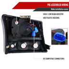 2002-2006 Chevrolet Avalanche/ 2003-2007 Silverado 1PC Factory Style Headlights w/ Bumper Lights (Matte Black Housing/Clear Lens)