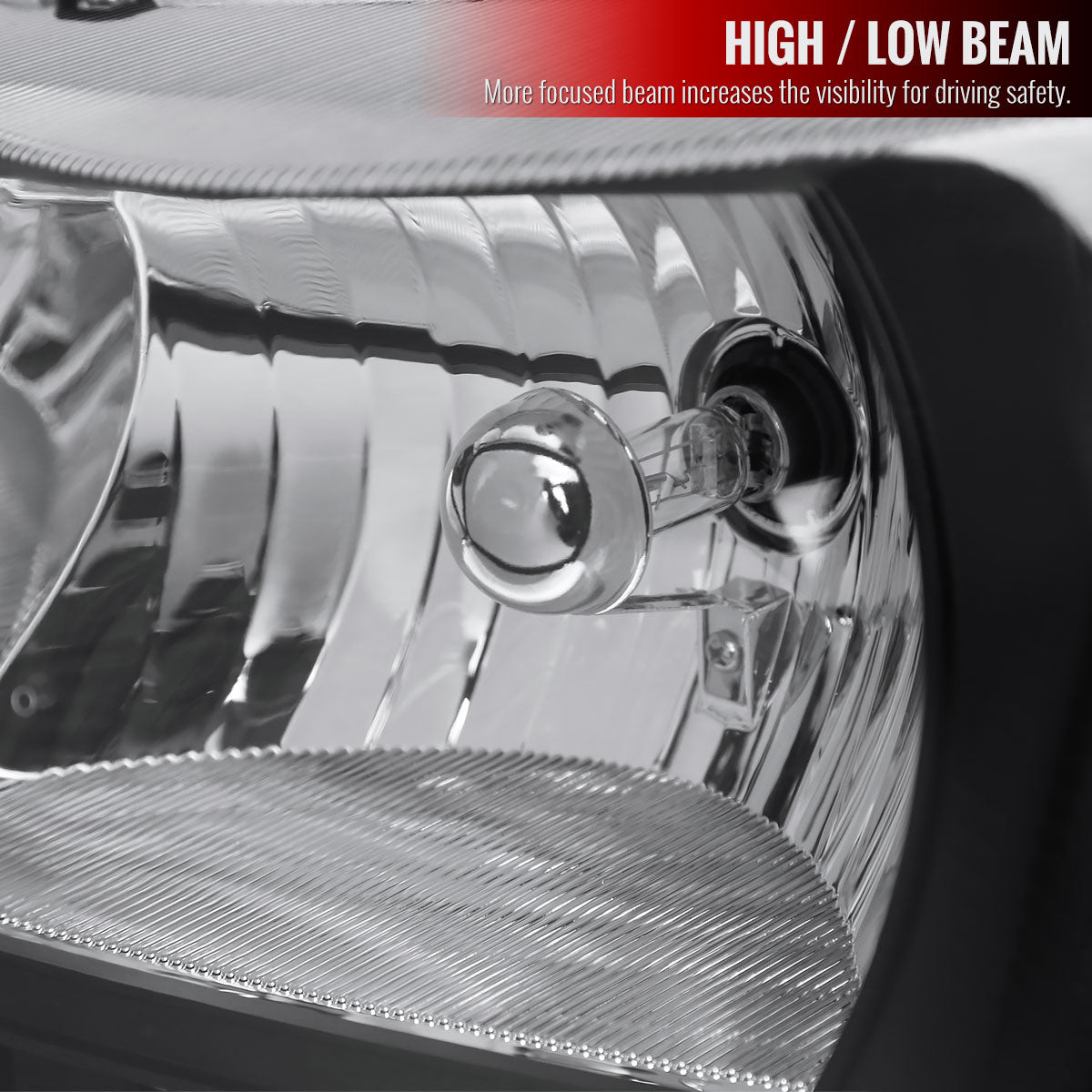 2002-2006 Chevrolet Avalanche/ 2003-2007 Silverado 1PC Factory Style Headlights w/ SMD LED Light Strip & Bumper Lights (Matte Black Housing/Clear Lens)