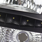 2002-2006 Chevrolet Avalanche/ 2003-2007 Silverado 1PC Factory Style Headlights w/ SMD LED Light Strip & Bumper Lights (Matte Black Housing/Clear Lens)