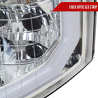 2007-2013 Chevrolet Silverado 1500/ 2007-2014 Silverado 2500HD 3500HD LED C-Bar Factory Style Headlights w/ Amber Reflector (Chrome Housing/Clear Lens)