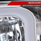 2007-2013 Chevrolet Silverado 1500/ 2007-2014 Silverado 2500HD 3500HD LED Bar Factory Style Headlights w/ Amber Reflector (Chrome Housing/Clear Lens)