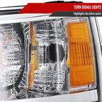 2007-2013 Chevrolet Silverado 1500/ 2007-2014 Silverado 2500HD 3500HD Factory Style Headlights (Chrome Housing/Clear Lens)