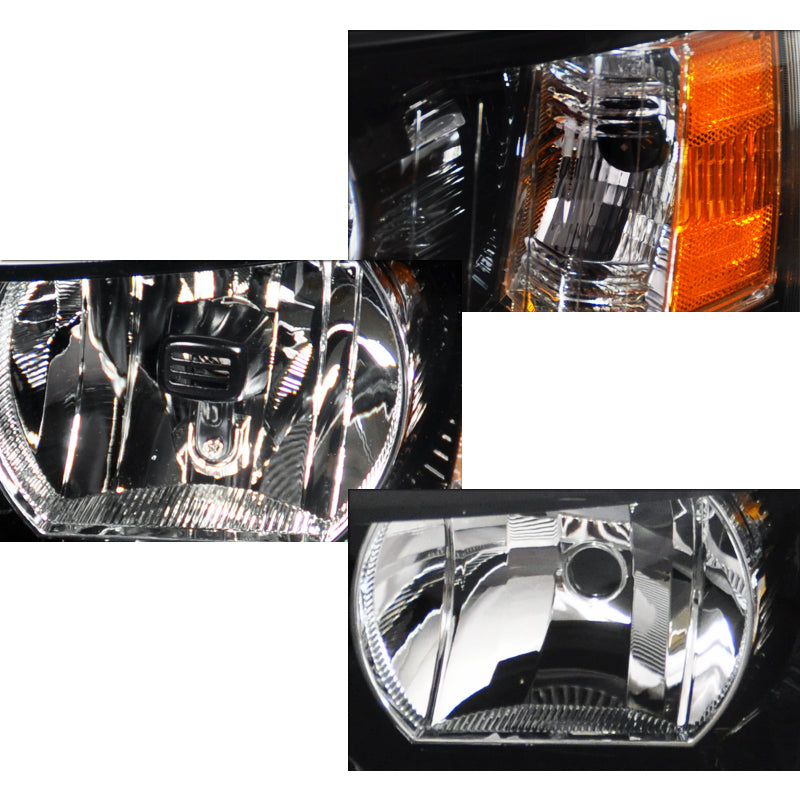 2007-2013 Chevrolet Silverado 1500/ 2007-2014 Silverado 2500HD 3500HD Factory Style Headlights - DP (Matte Black Housing/Clear Lens)