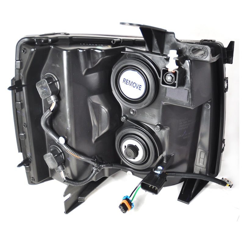 2007-2013 Chevrolet Silverado 1500/ 2007-2014 Silverado 2500HD 3500HD Factory Style Headlights - DP (Matte Black Housing/Clear Lens)