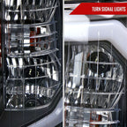 2007-2013 Chevrolet Silverado 1500/ 2007-2014 Silverado 2500HD 3500HD LED C-Bar Factory Style Headlights w/ Amber Reflector (Matte Black Housing/Clear Lens)