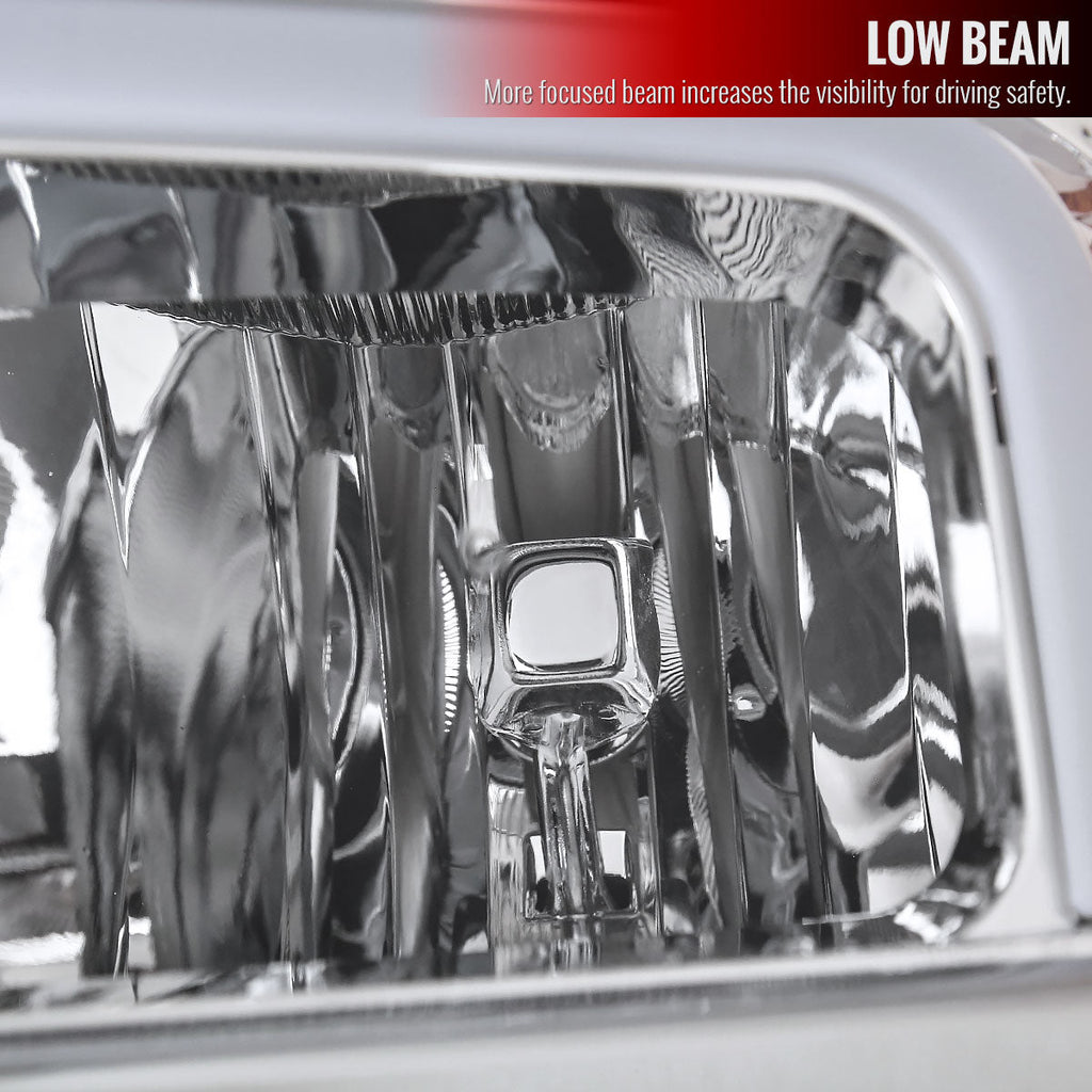 2014-2015 Chevrolet Silverado 1500 LED Bar Factory Style Headlights (Chrome Housing/Clear Lens)
