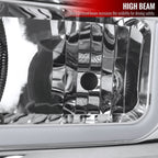 2014-2015 Chevrolet Silverado 1500 LED Bar Factory Style Headlights (Chrome Housing/Clear Lens)