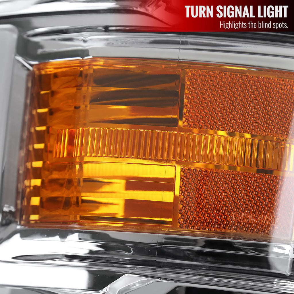 2014-2015 Chevrolet Silverado 1500 LED Bar Factory Style Headlights (Chrome Housing/Clear Lens)