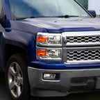 2014-2015 Chevrolet Silverado 1500 Factory Style Headlights w/ Amber Reflectors (Chrome Housing/Clear Lens)