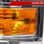 2014-2015 Chevrolet Silverado 1500 Factory Style Headlights w/ Amber Reflectors (Chrome Housing/Clear Lens)