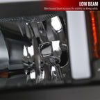 2014-2015 Chevrolet Silverado 1500 LED Bar Factory Style Headlights - Black (Matte Black Housing/Clear Lens)