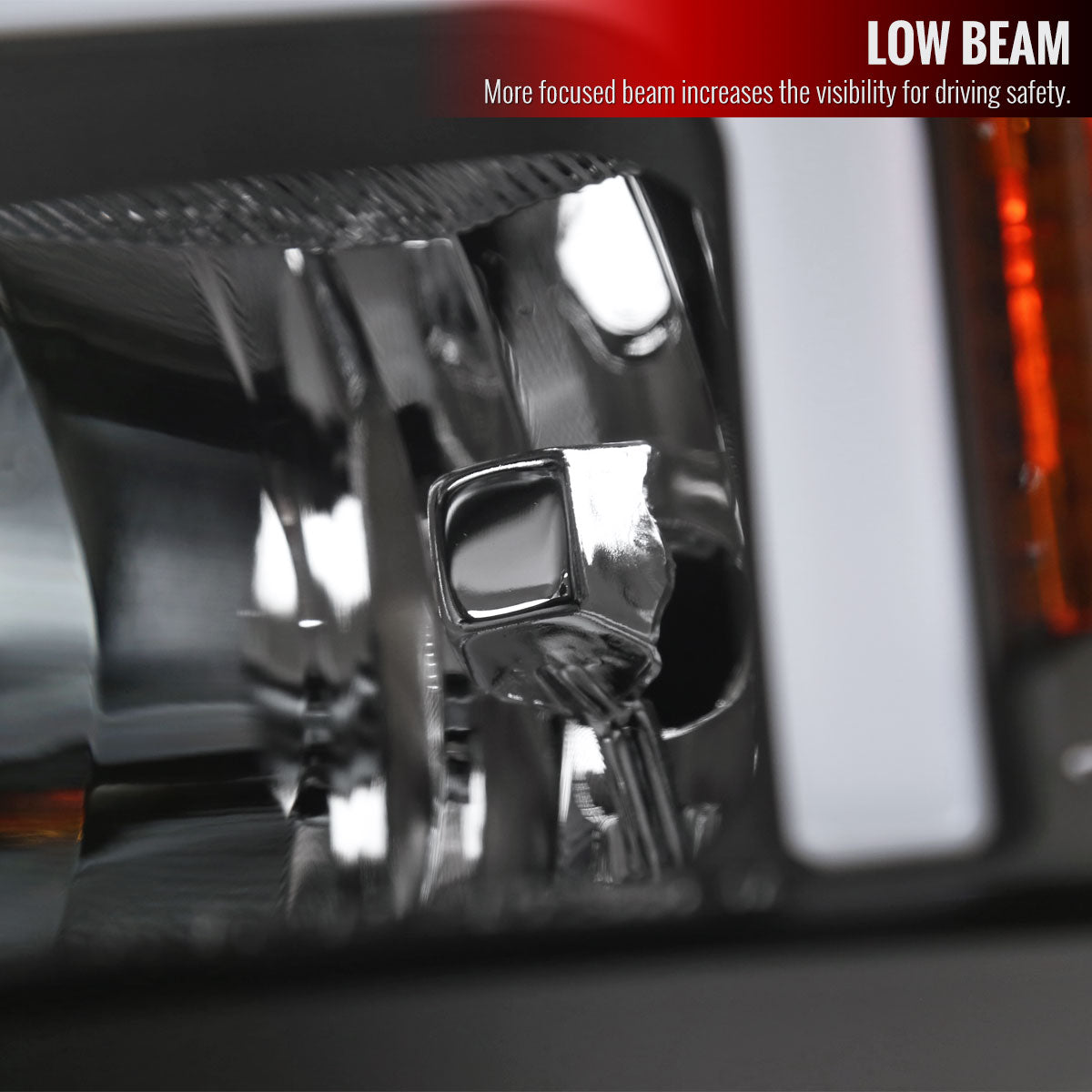 2014-2015 Chevrolet Silverado 1500 LED Bar Factory Style Headlights - Black (Matte Black Housing/Clear Lens)