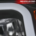 2014-2015 Chevrolet Silverado 1500 LED Bar Factory Style Headlights - Black (Matte Black Housing/Clear Lens)