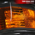 2014-2015 Chevrolet Silverado 1500 LED Bar Factory Style Headlights - Black (Matte Black Housing/Clear Lens)