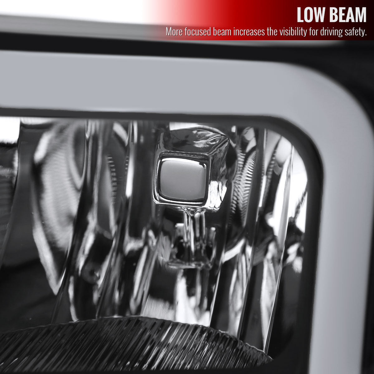 2014-2015 Chevrolet Silverado 1500 LED Bar Factory Style Headlights (Matte Black Housing/Clear Lens)