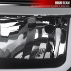 2014-2015 Chevrolet Silverado 1500 LED Bar Factory Style Headlights (Matte Black Housing/Clear Lens)