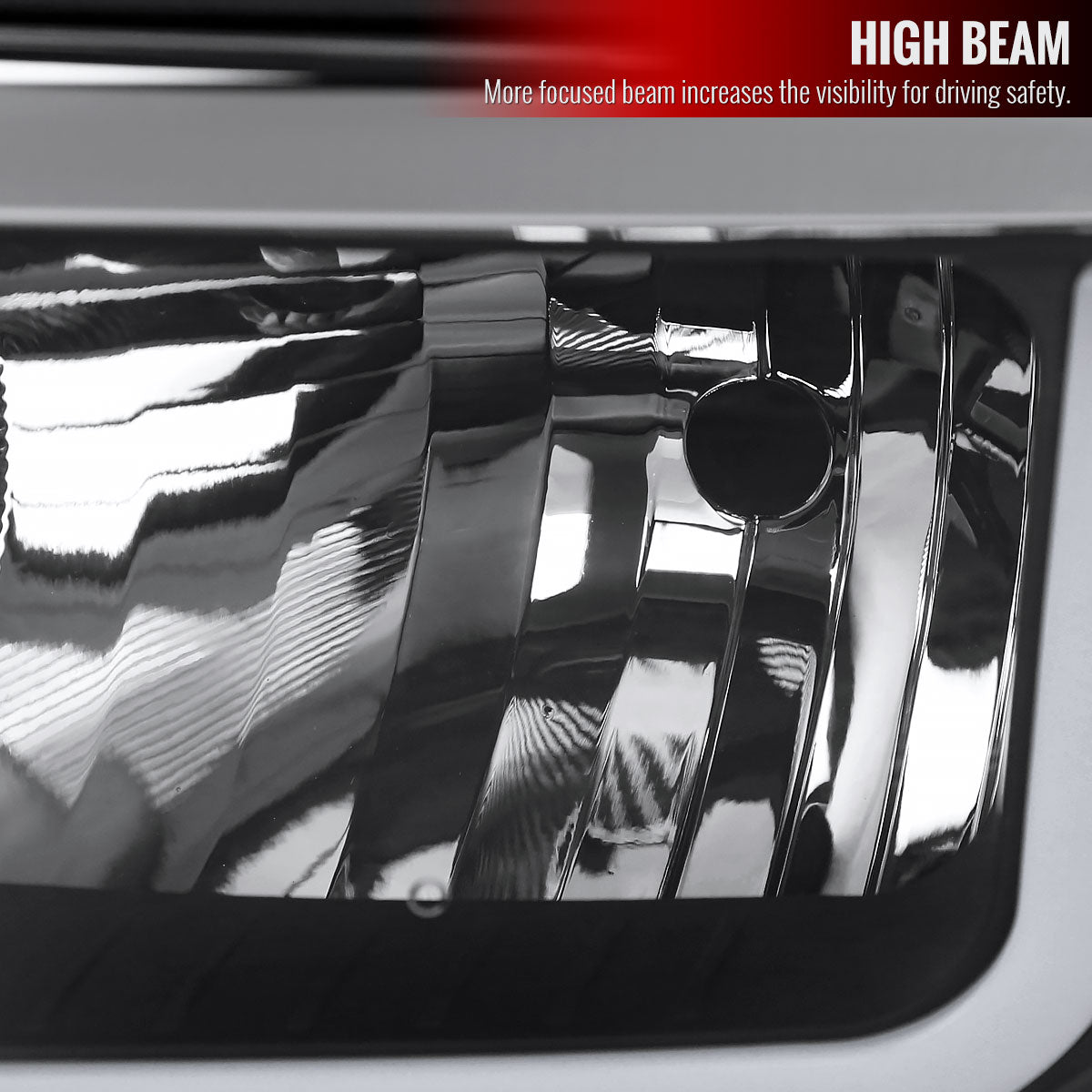 2014-2015 Chevrolet Silverado 1500 LED Bar Factory Style Headlights (Matte Black Housing/Clear Lens)