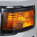 2014-2015 Chevrolet Silverado 1500 LED Bar Factory Style Headlights (Matte Black Housing/Clear Lens)