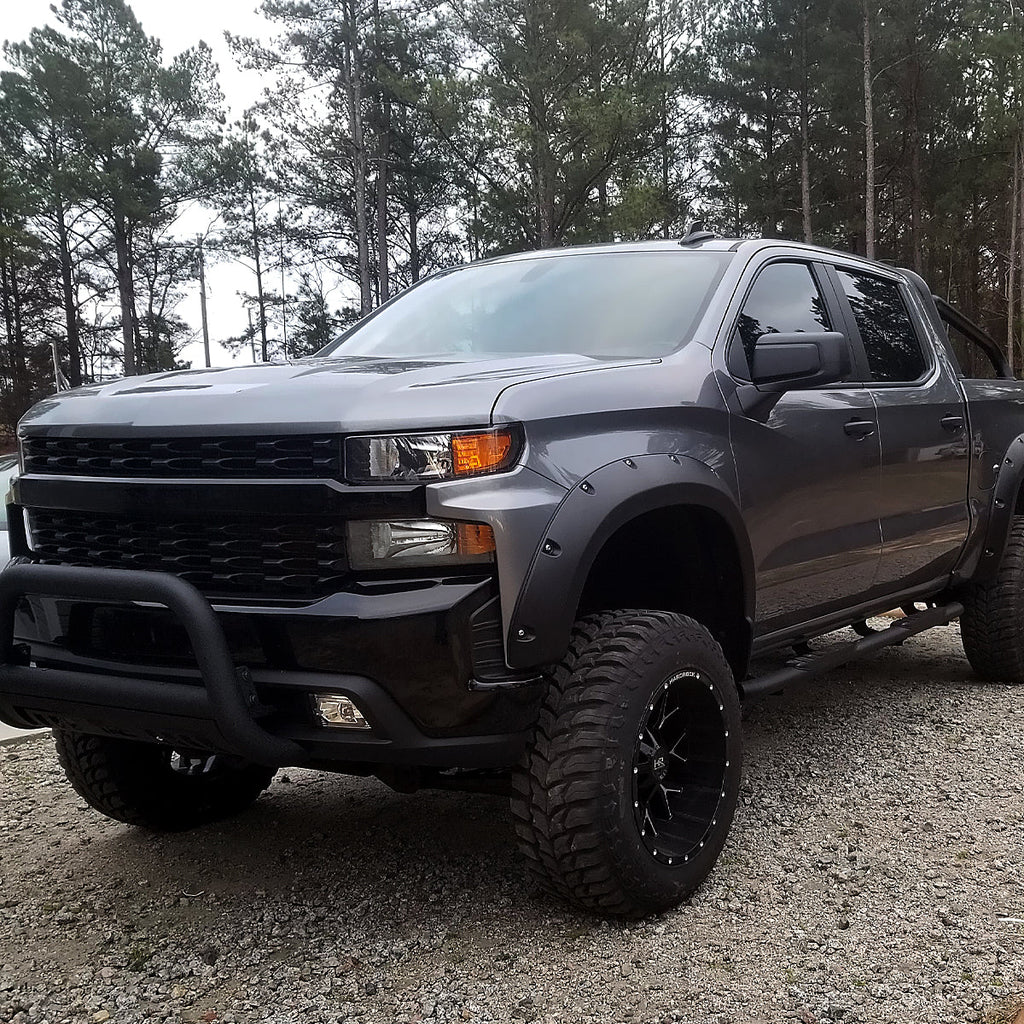 2019-2021 Chevrolet Silverado 1500 Driver/Left Side Factory Style Projector Headlight (Matte Black Housing/Clear Lens)