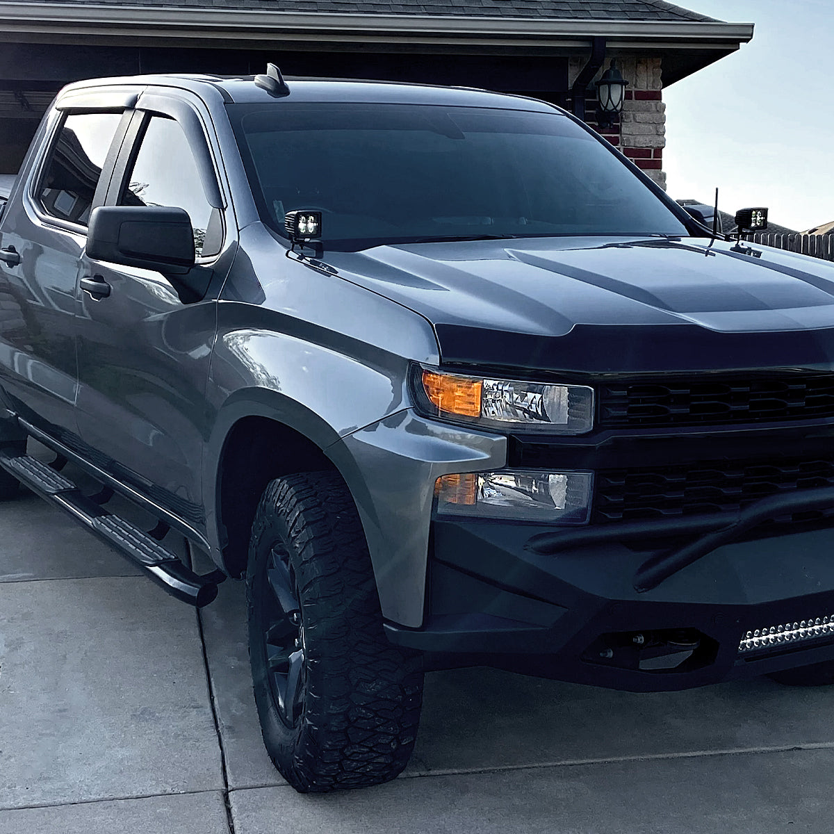 2019-2021 Chevrolet Silverado 1500 Passenger/Right Side Factory Style Projector Headlight (Matte Black Housing/Clear Lens)