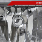 1999-2002 Chevrolet Silverado 1500 2500/ 2000-2006 Tahoe Suburban 1PC Factory Style Headlights w/ Bumper Lights (Chrome Housing/Clear Lens)