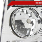 1999-2002 Chevrolet Silverado 1500 2500/ 2000-2006 Tahoe Suburban 1PC Factory Style Headlights w/ Bumper Lights (Chrome Housing/Clear Lens)