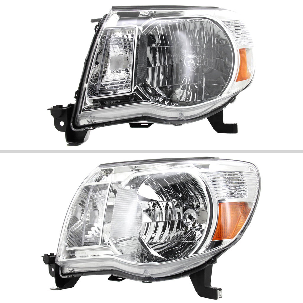 2005-2011 Toyota Tacoma Factory Style Headlights (Chrome Housing/Clear Lens)