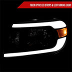 2005-2011 Toyota Tacoma LED Bar Factory Style Headlights (Matte Black Housing/Smoked Lens)