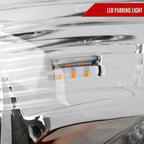 2012-2015 Toyota Tacoma LED Bar Factory Style Headlights with Amber Reflector (Chrome Housing/Clear Lens)