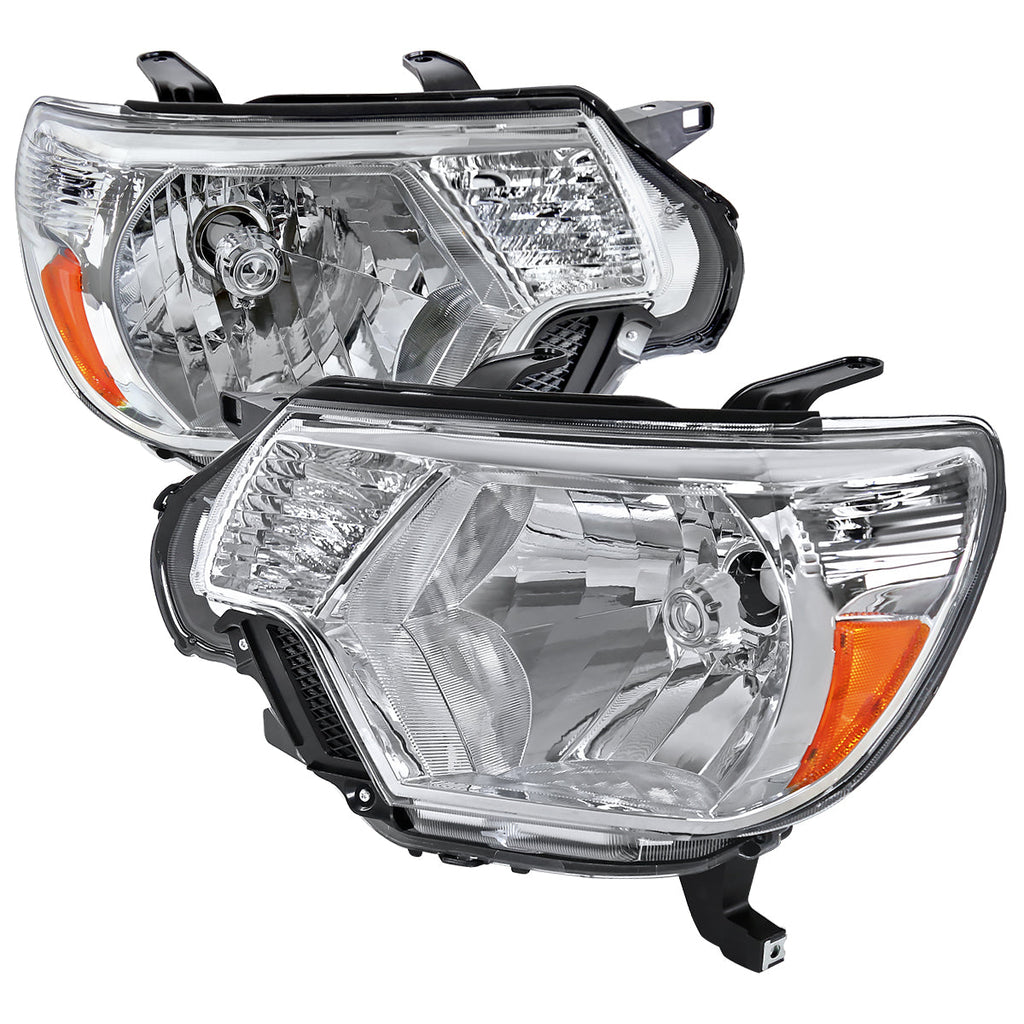 2012-2015 Toyota Tacoma Factory Style Headlights (Chrome Housing/Clear Lens)