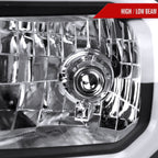 2012-2015 Toyota Tacoma LED Bar Factory Style Headlights with Amber Reflector (Matte Black Housing/Clear Lens)