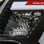 2012-2015 Toyota Tacoma LED Bar Factory Style Headlights with Amber Reflector (Matte Black Housing/Clear Lens)