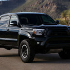 2012-2015 Toyota Tacoma LED Bar Factory Style Headlights with Amber Reflector (Matte Black Housing/Clear Lens)
